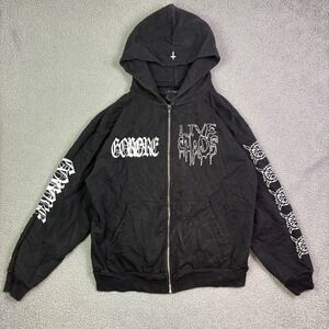 Ken Carson Hoodie Mens Large Black A Great Chaos Tour Full Zip Sweatshirt